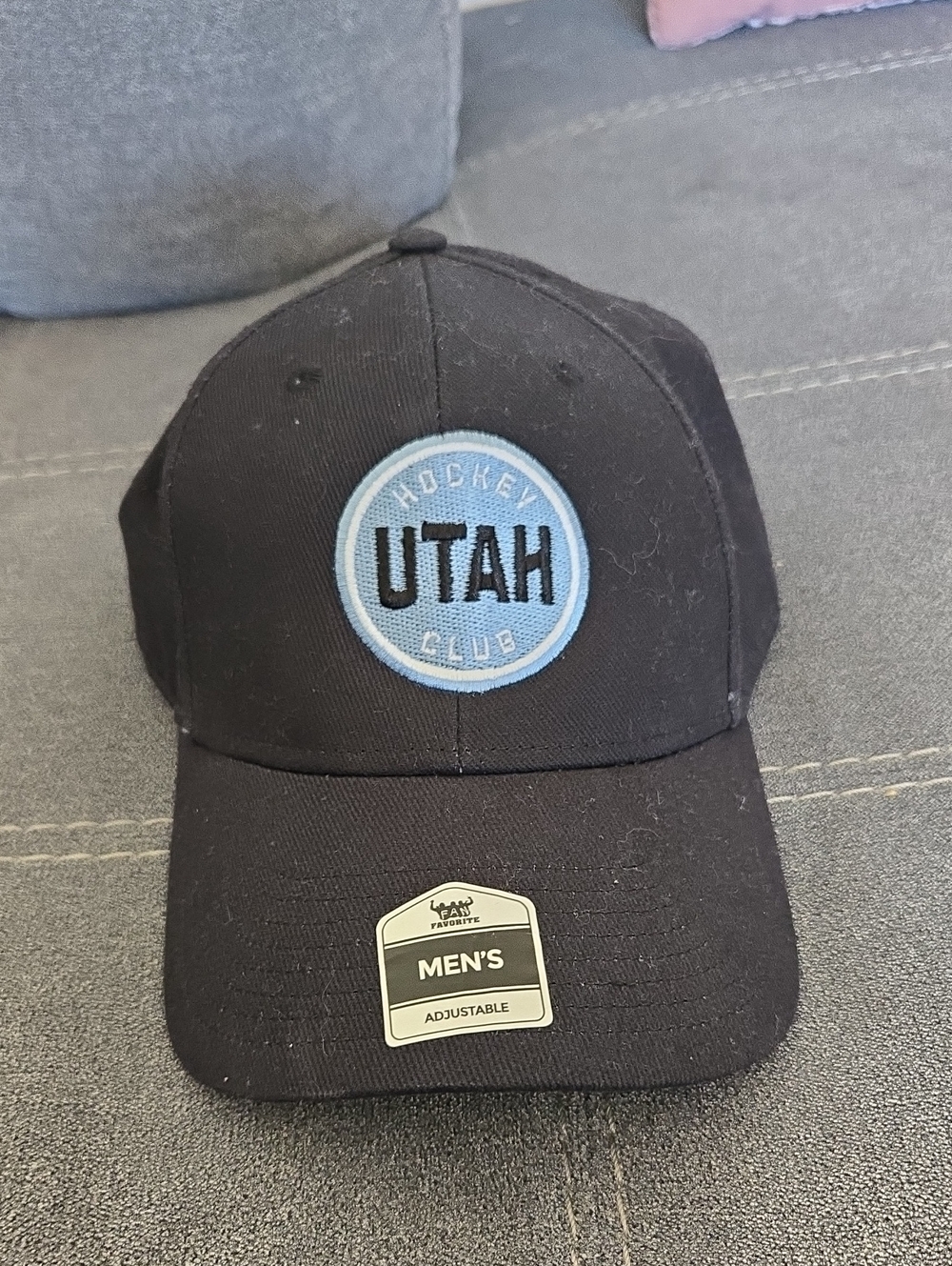 Utah Hockey Club Men's Black Baseball Cap with Light Blue Patch